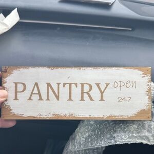 9” x 3” Rustic Pantry Wooden Home Decor Hanging Sign (NEW)